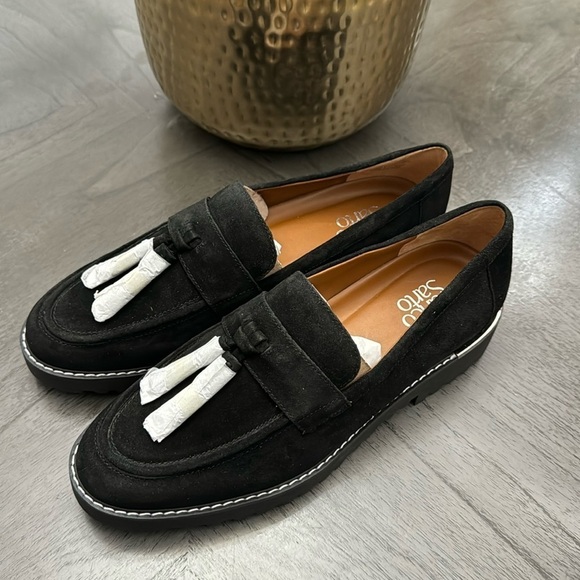 Franco Sarto Carolynn Tassel Loafer Black Suede - Picture 5 of 9